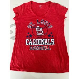 St Louis Cardinals MLB Baseball Shirt Womens XL Red V-Neck Campus Lifestyle